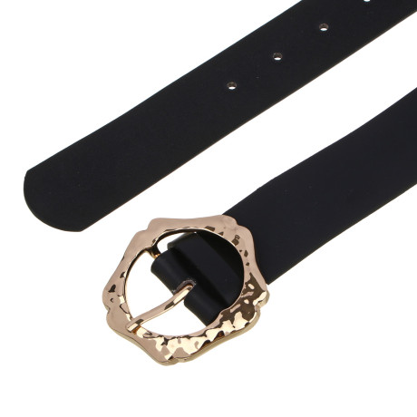 ЮL Ремень женский, ПУ, металл, ширина 3,6см, длина 95/105см, черный, РЖ2023-5