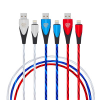 BY Набор кабелей для зарядки Светящийся, 3 шт. iP, 1м, 2.4А