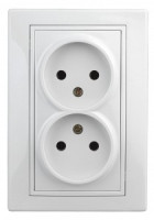 ЭРА Intro Plano роз. СУ 2 мест. 16А, 250В (керамика) белый, 1-204-01 2007