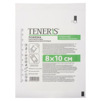TENERIS Лейкопластырь медицинский, фикс. на нетк.основе, 8x10 см, 1 шт.