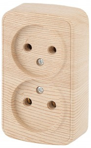 ЭРА Intro Polo роз ОУ 2 мест 16А-250V IP20 термопласт сосна 3-203-11