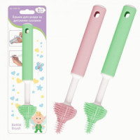 Ершик д/сосок, пустышек 19см (кратность 3!!!) полипропилен/силикон VL90-128