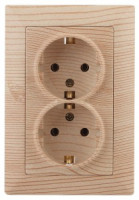 ЭРА Intro Solo роз. СУ 2 мест.земля 16А IP20, сосна 6465