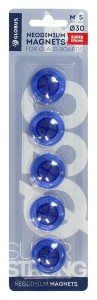 Магнитный держатель неодим.для стекл.досок Глобус МН30ПС 30мм 5 шт/блистер 1209195