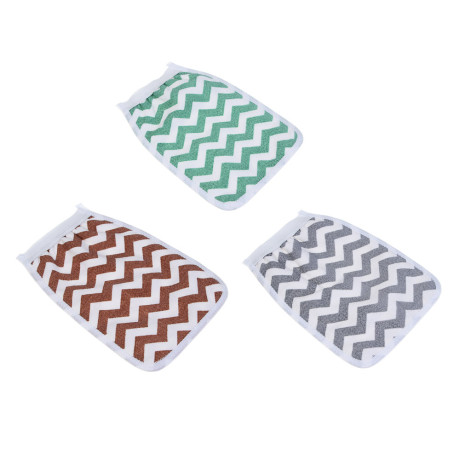 ЮL Мочалка скрабер кесе для пилинга средней жесткости, полиэстер, 22х14см, 3 цвета, МЭ24-06