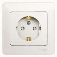 Systeme Electric GLOSSA роз. СУ 1 мест. перламутр (пл.осн., земля, штор.) GSL000644 (15!)