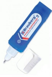 Ручка-корректор BRAUBERG 10мл, метал. наконечник, в упаковке с подвесом, 222059