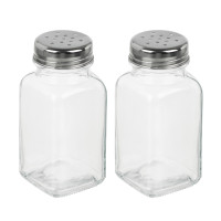 Набор Банок 2шт для соли и перца, стекло, нерж.сталь 4.2x9.3см 80мл