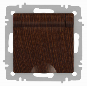 ЭРА Intro Accent мех. роз. СУ 1 мест. (земля, крышка), 16А 250В, венге 6-203-10