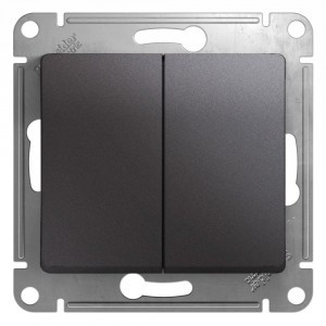 Systeme Electric GLOSSA мех. выкл. (перекл. проходной) СУ 2 кл. графит (пл.осн.) GSL001365 (5!)