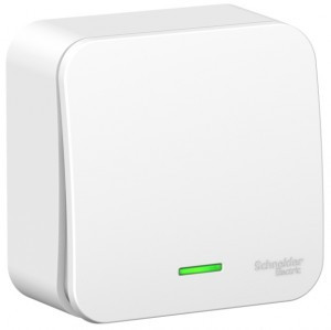 Systeme Electric BLANCA выкл.(перекл проходн) ОУ 1 кл. 10А бел(пл.осн, инд изол.пл)BLNVA106111(15!)