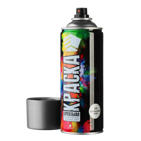 ЕРМАК Краска аэрозоль 400мл, металлик, серебристый (9002/100)