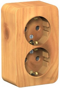 Systeme Electric BLANCA роз. ОУ 2 мест. 16А ясень (пл.осн., земля) BLNRA010205 (8!)