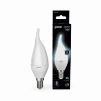 Gauss лампа свеча на ветру E14 6.5W(550lm) 4100K 4K 125x35 матов 104101207