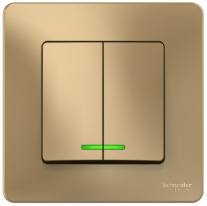 Systeme Electric BLANCA выкл. ОУ 2 кл. 10А титан (пл.осн., инд., изол.пл.) BLNVA105114 (15!)