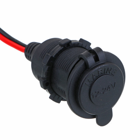 ЕРМАК Патрон прикуривателя с крышкой, на проводах, 0.75 мм2, 120Вт, 100см провод, 12В/10А