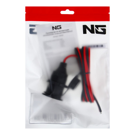 ЕРМАК Патрон прикуривателя с крышкой, на проводах, 0.75 мм2, 120Вт, 100см провод, 12В/10А