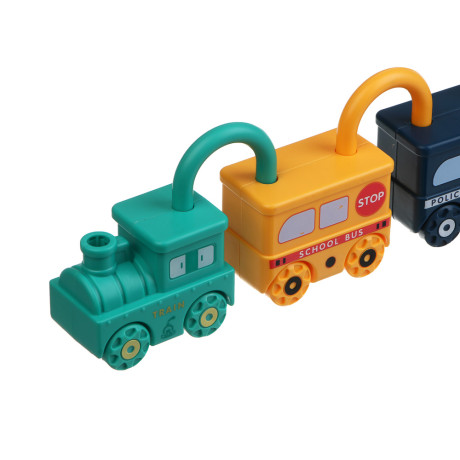 Развивающая игрушка сортер ИГРОЛЕНД "Машинка - замочек" с ключиком, PP, 9х7х3см