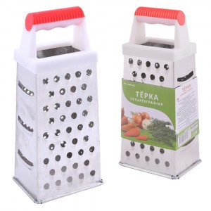 Терка четырехгранная, 24см (кратность 6шт!!!), нерж.сталь, пластик AN53-66 Мультидом