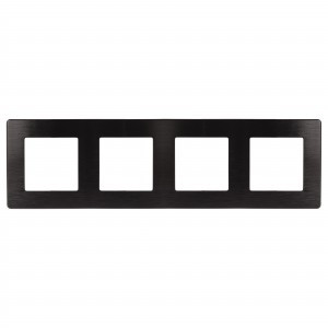 ЭРА 12 рамка СУ 4 мест. САТИН, черный 12-5104-06 8991