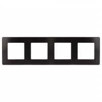 ЭРА 12 рамка СУ 4 мест. САТИН, черный 12-5104-06 8991