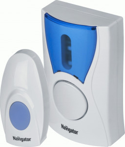Navigator звонок беспроводной 100м, 36 мелодий, (2хR6), белый, IP20 NDB-A-DC02-1V1-WH 61268