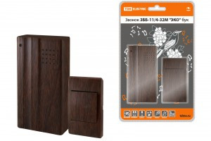 TDM Звонок ЗББ-11/4-32М "ЭКО" бук (беспр., бат.) SQ1901-0023