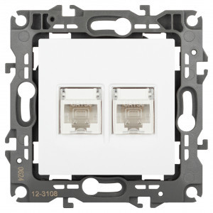 ЭРА 12 мех. роз. комп. СУ 2 мест. RJ45 белый матовый 12-3108-01М