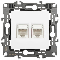 ЭРА 12 мех. роз. комп. СУ 2 мест. RJ45 белый матовый 12-3108-01М