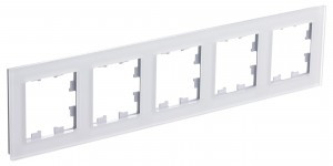 Systeme Electric AtlasDesign Nature рамка СУ 5 мест. стекло белый ATN320105
