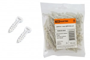 "TDM ДХП-8 дюбель-хомут для плоск. кабеля 5-8мм нейлон бел. (100шт/уп цена за уп) (10!) SQ0539-0007