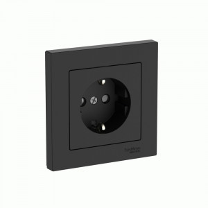 Systeme Electric ATLASDESIGN роз. СУ 1 мест. (земля) штор, 16А (автоклеммы) КАРБОН ATN001044S (5!)