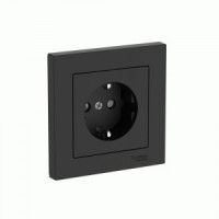 Systeme Electric ATLASDESIGN роз. СУ 1 мест. (земля) штор, 16А (автоклеммы) КАРБОН ATN001044S (5!)