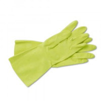 Перчатки хозяйственные латекс 65гр пара,32см,х/б напыление,рельеф,пропитка Алоэ,разм L,092140/York