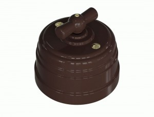 МЕЗОНИНЪ РЕТРО УСАДЬБА выкл. ОУ прох. поворот. 2 полож. (1 кл) 10А КОРИЧ. ABS-пластик GE30404-04