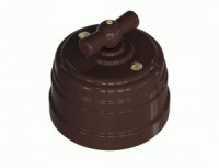 МЕЗОНИНЪ РЕТРО УСАДЬБА выкл. ОУ прох. поворот. 2 полож. (1 кл) 10А КОРИЧ. ABS-пластик GE30404-04