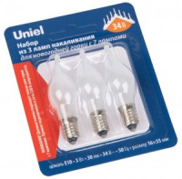 Uniel Лампа накал. для горки на 7 ламп E10 3W 34V матовая (уп/3шт, цена за уп) IL-CW16-FR-03/E10/34V
