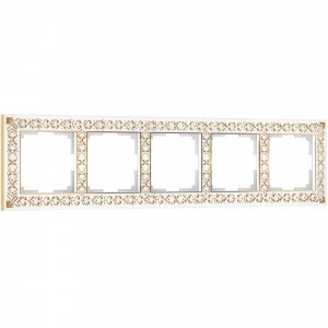 Werkel рамка СУ 5 мест. Antik W0051523 (белое золото) a050938