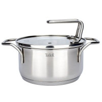 Кастрюля нерж сталь с крышкой Инесс 1,5л стенки 0,6мм дно 4,0мм, индукция TR-17255 TalleR