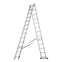 Лестница, 2 х 13 ступеней, алюминиевая, двухсекционная, Сибртех