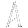 Лестница, 2 х 13 ступеней, алюминиевая, двухсекционная, Сибртех