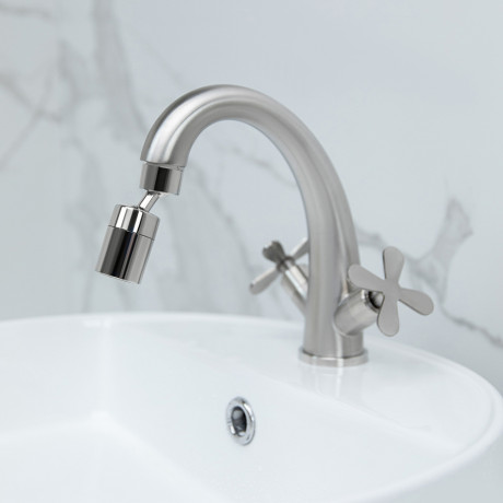 Аэратор-насадка для смесителя универсальная, режим душ, вращение по осям тип1