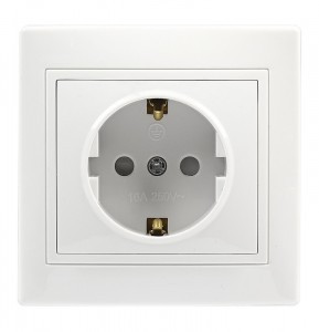 Smartbuy Венера роз. СУ 1 мест. земля 16А белая, керамика  (SBE-01w-16-S1-Z-c)