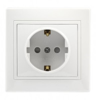 Smartbuy Венера роз. СУ 1 мест. земля 16А белая, керамика  (SBE-01w-16-S1-Z-c)