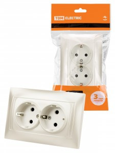 TDM Лама роз. СУ 2 мест., земля 16А 250В  перламутр SQ1815-0825