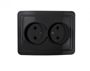 ASD/InHome CLASSICO роз. СУ 2 мест. 16А черн. (керам. осн.) 2102B