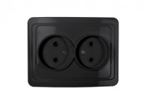 ASD/InHome CLASSICO роз. СУ 2 мест. 16А черн. (керам. осн.) 2102B