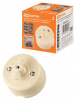 TDM Болонь выкл. фарфор. поворот. проходной с ручкой (бантик) 10А сл. кость Ретро SQ1820-0314