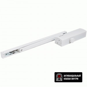 Доводчик дверной БУЛАТ PROFI ДД 802/5 BH-W (25-120кг) белый со скольз.тягой, морозостойкий (10)