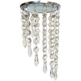 Ecola GX53 H4 5343 св-к Круг с продолговат.хруст.Подвес под скос Прозр./Хром 350x110 FT53RVECB (10!)